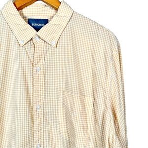 BONOBOS Gingham Tailored Slim Fit Cotton Long Sleeve Button Down Shirt